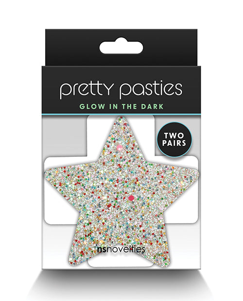 Pretty Pasties Star & Cross Glow in the Dark - 2 Pair