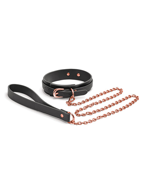 Bondage Couture Collar & Leash - Black by Ns Novelties INC