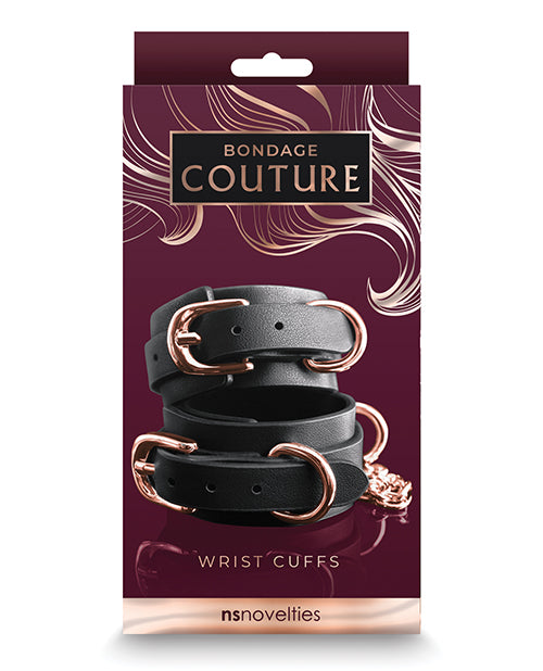 Bondage Couture Wrist Cuffs - Black by Ns Novelties INC