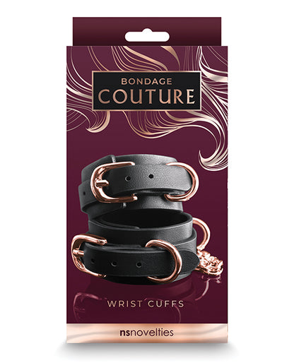 Bondage Couture Wrist Cuffs - Black by Ns Novelties INC