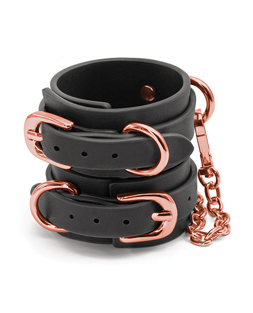 Bondage Couture Wrist Cuffs - Black by Ns Novelties INC