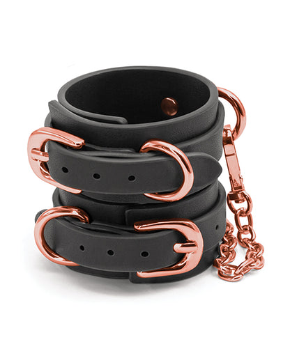 Bondage Couture Wrist Cuffs - Black by Ns Novelties INC