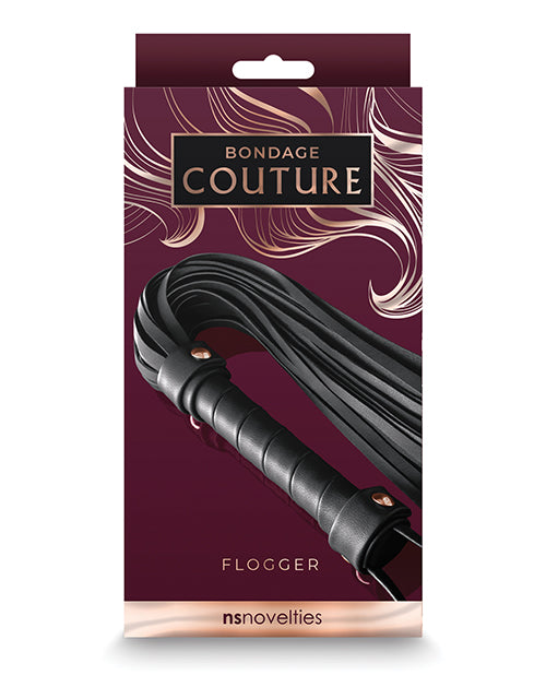 Bondage Couture Flogger - Black by Ns Novelties INC