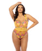 Elisabeth Unlined Underwire Embroidered Teddy - Yellow