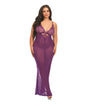 Katana Mesh & Eyelash Lace Gown - Purple 1X/2X