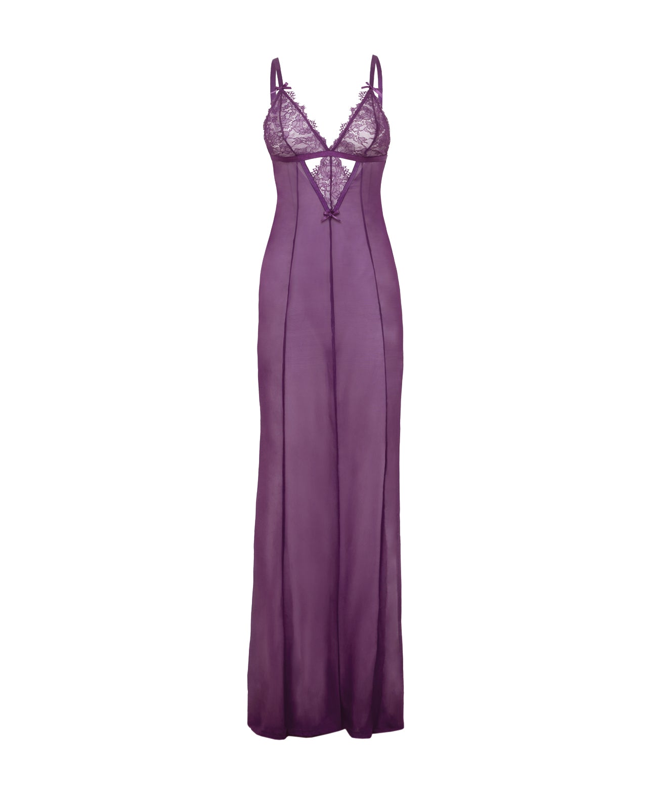 Katana Mesh & Eyelash Lace Gown - Purple 1X/2X