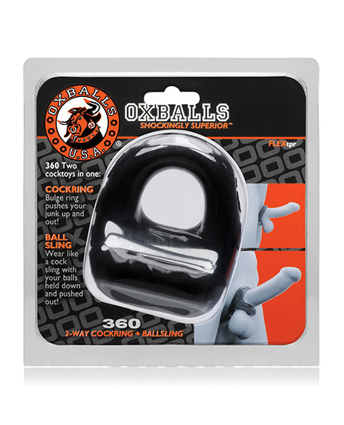 Oxballs 360 Cock Ring & Ballsling - Black by Blue Ox Designs LLCDba Oxballs