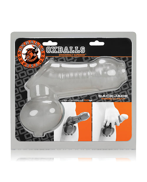 Oxballs Sackjack Wearable Jack Off Sheath - Clear Frost by Blue Ox Designs LLCDba Oxballs