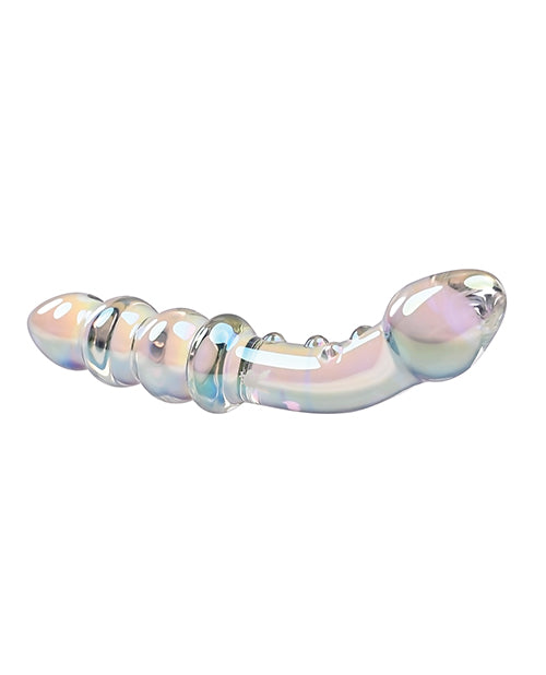 Playboy Pleasure Jewels Double Glass Dildo w/Anal Beads - Clear