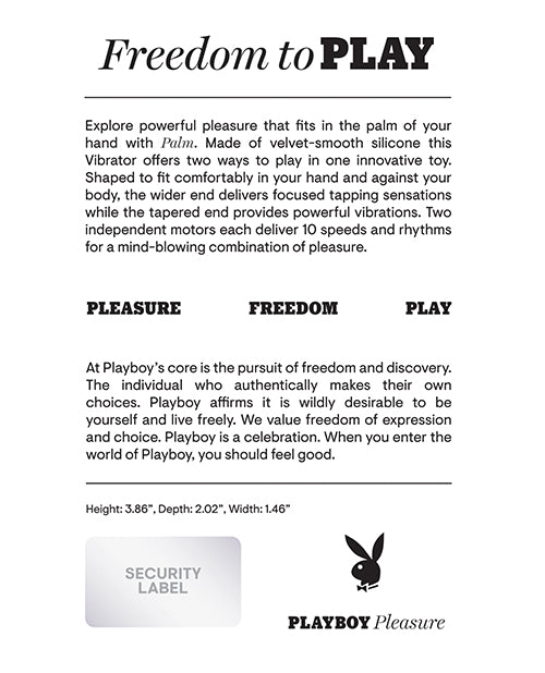 Playboy Pleasure Palm Vibrator - Solo by Evolved Novelties INC