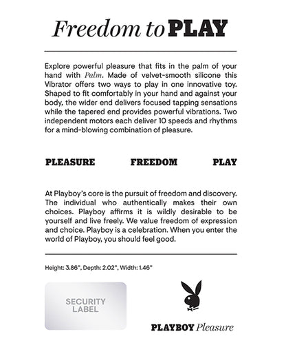 Playboy Pleasure Palm Vibrator - Solo by Evolved Novelties INC
