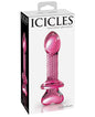 Icicles No. 82 Hand Blown Glass Butt Plug - Ribbed/Pink