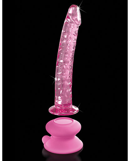 Icicles No. 86 Hand Blown Glass Massager w/Suction Cup - Pink