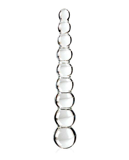 Icicles No. 2 Hand Blown Glass Massager - Clear Rippled