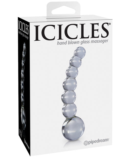 Icicles Hand Blown Glass G Spot Dong - Clear