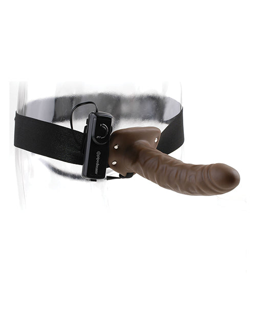 Fetish Fantasy Series 8" Vibrating Hollow Strap On - Brown