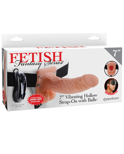 "Fetish Fantasy Series 7"" Vibrating Hollow Strap On W/balls"