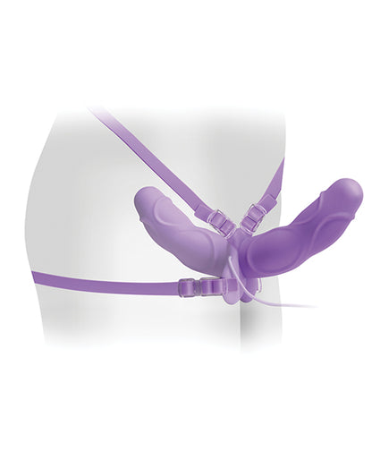 Fetish Fantasy Elite Vibrating Double Delight Strap On - Purple