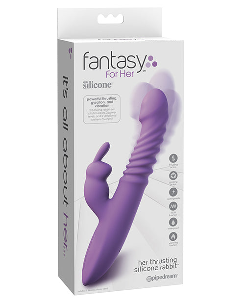 Fantasy for Her Ultimate Thrusting Silicone Rabbit - Purple