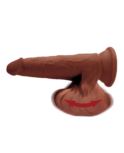 King Cock Plus 8" Triple Density Cock w/Swinging Balls - Brown