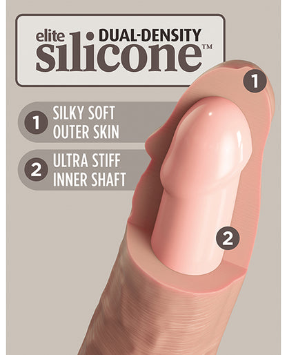 King Cock Elite 7" Dual Density Vibrating Silicone Cock W/remote