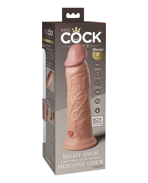 King Cock Elite 8" Dual Density Vibrating Silicone Cock