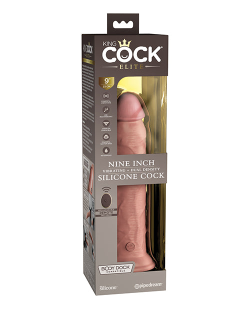 King Cock Elite 9" Dual Density Vibrating Silicone Cock W/remote by Pipedream Products