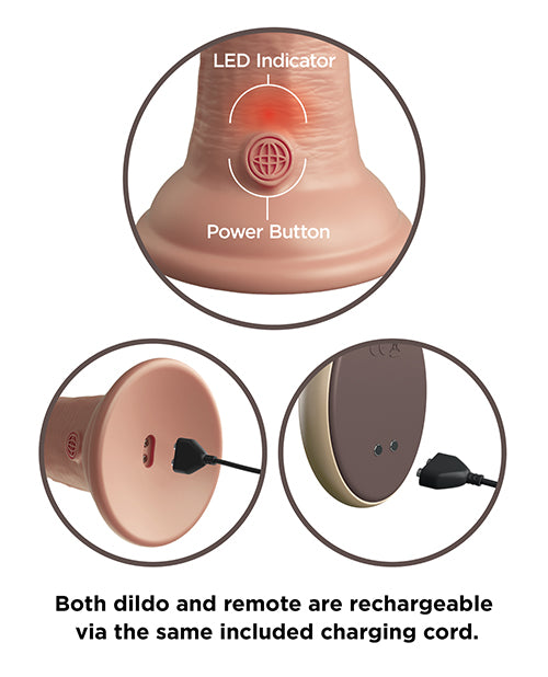 King Cock Elite 9" Dual Density Vibrating Silicone Cock W/remote by Pipedream Products
