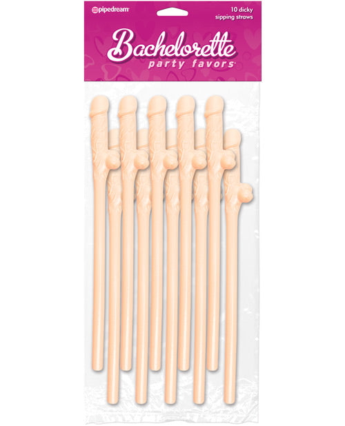 Bachelorette Party Favors Dicky Sipping Straws -Pack Of 10 by Pipedream Products