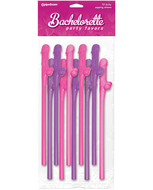 Bachelorette Party Favors Dicky Sipping Straws -Pack Of 10 by Pipedream Products