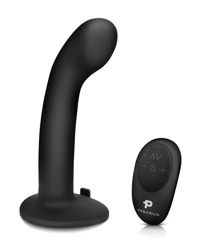 Pegasus 6" Rechargeable P-Spot G-Spot Peg w/Adjustable Harness & Remote Set - Black