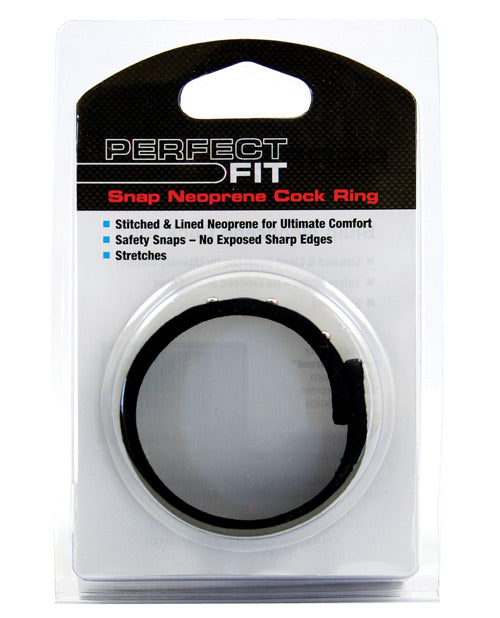 Perfect Fit Neoprene Snap Cock Ring - Black