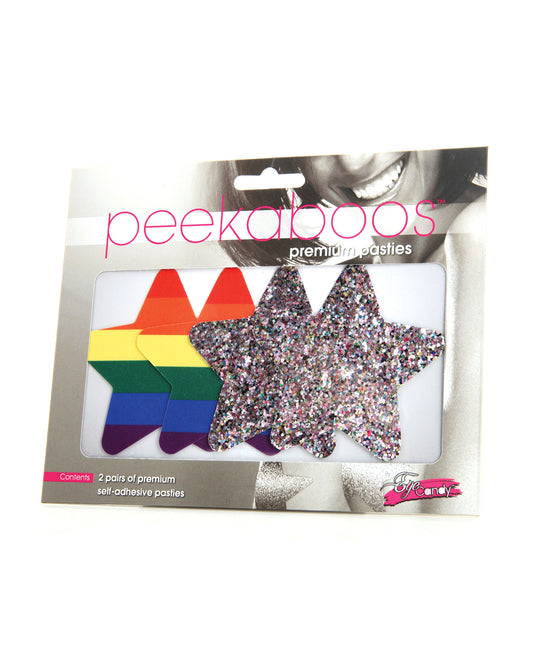 Peekaboos Pride Rainbow Glitter Stars - Pack of 2