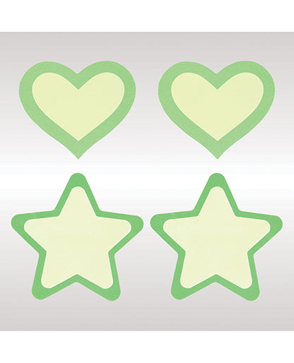 Peekaboos Glow In The Dark Hearts & Stars - 2 Pairs