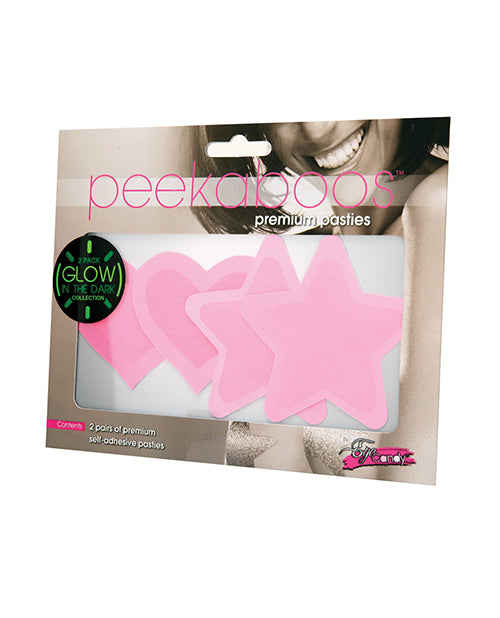 Peekaboos Glow In The Dark Hearts & Stars - 2 Pairs