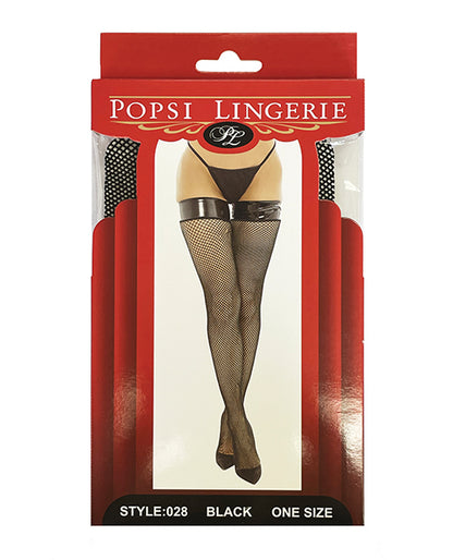 Vinyl Top Fishnet Stocking O/s