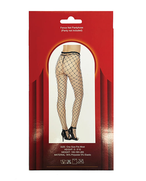 Large Fence Net Pantyhose Black O/S