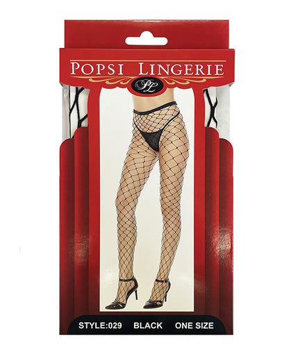 Large Fence Net Pantyhose Black O/S