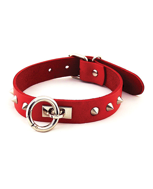Rouge Leather O Ring Studded Collar by Rouge Group Ltd