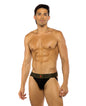 Sacred Heart Jockstrap w/Contoured Pouch & Studded Elastic Waist - Black