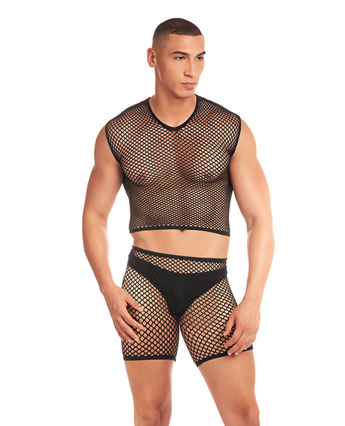 Rainbow Party Net-Bula Large Mesh Long Brief 3 pc Set