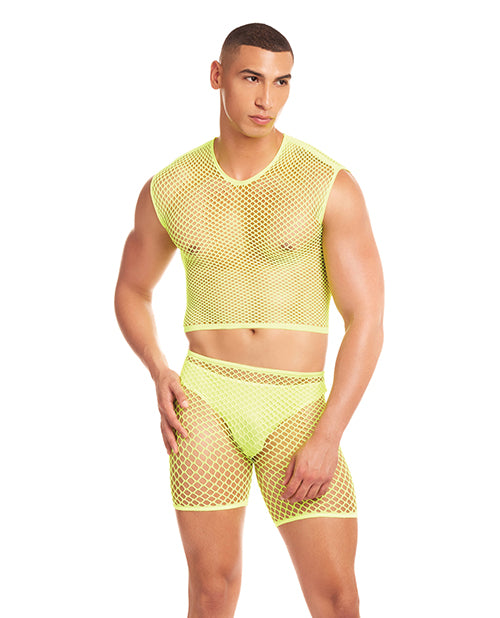Rainbow Party Net-Bula Large Mesh Long Brief 3 pc Set by Rene Rofe