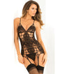 Rene Rofe Caged Lace Garter Chemise