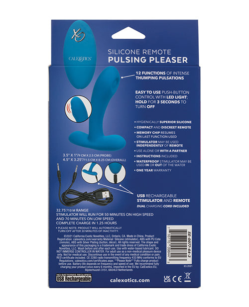 Silicone Pulsing Pleaser w/Remote - Blue by California Exotic Novelties