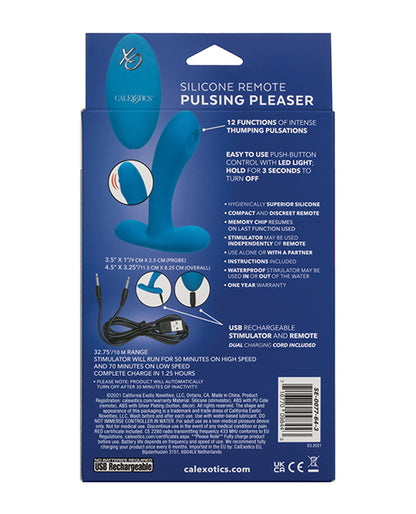 Silicone Pulsing Pleaser w/Remote - Blue by California Exotic Novelties