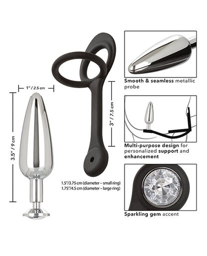 Star Fucker Slim Gem Plug w/Silicone Enhancer - Black by California Exotic Novelties