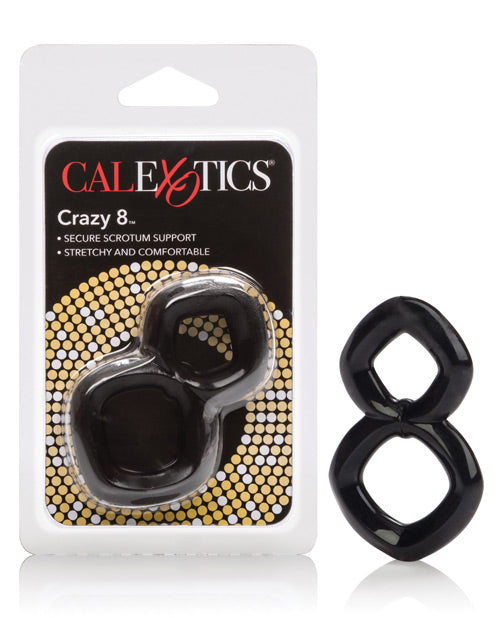 Crazy 8 Enhancer Double Cock Ring - Black by California Exotic Novelties