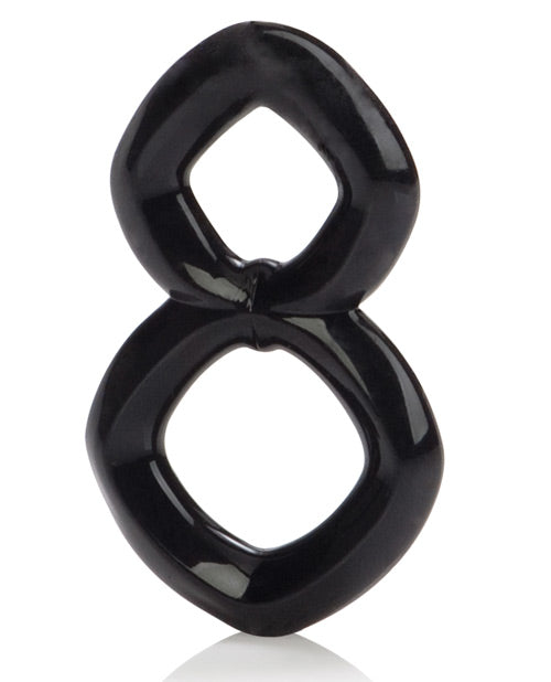 Crazy 8 Enhancer Double Cock Ring - Black by California Exotic Novelties