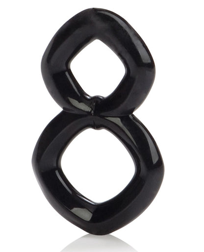 Crazy 8 Enhancer Double Cock Ring - Black by California Exotic Novelties