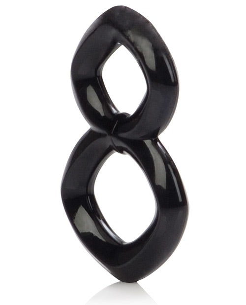 Crazy 8 Enhancer Double Cock Ring - Black by California Exotic Novelties